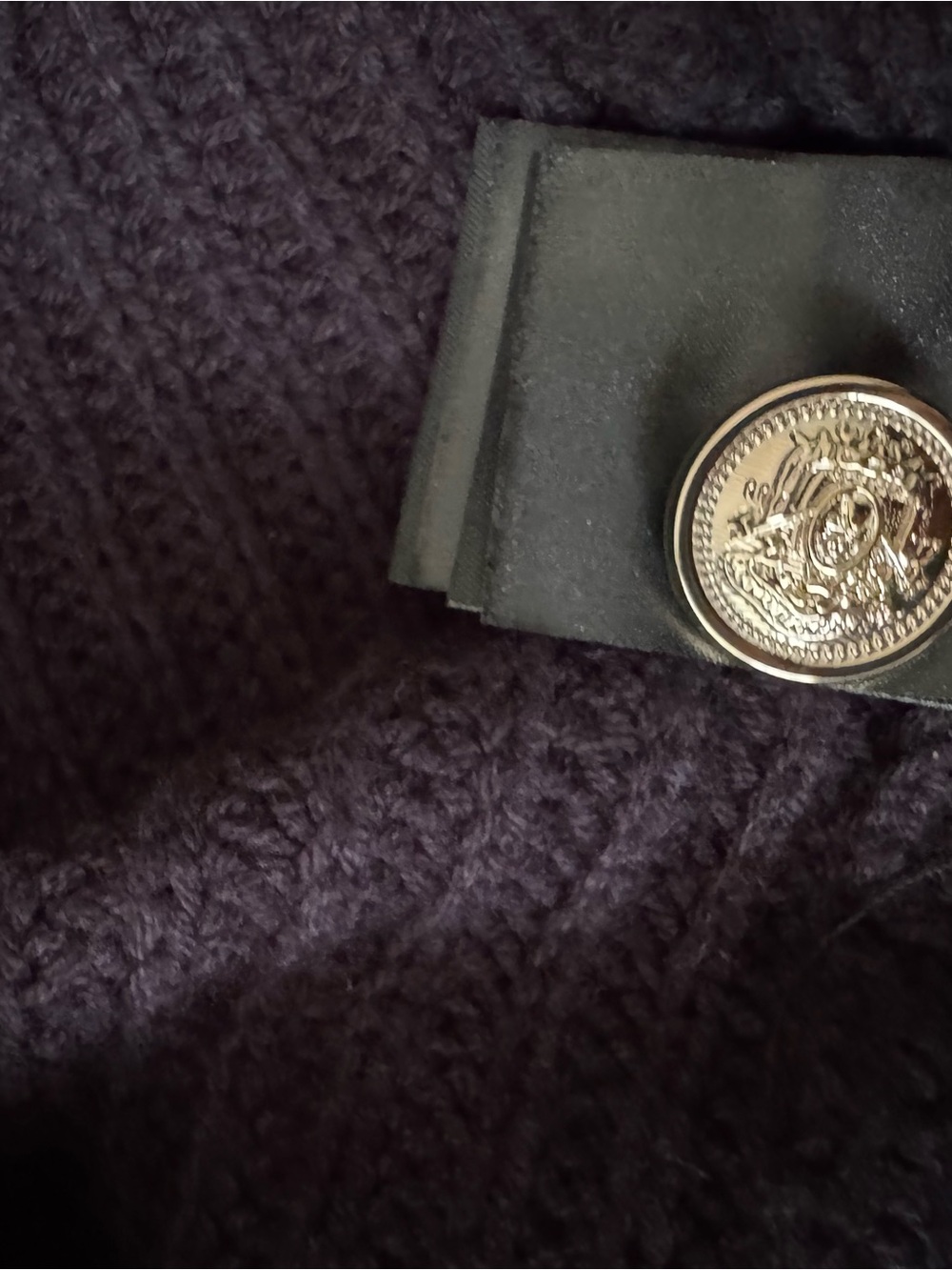 H&M Navy Ribbed Button-Front Cardigan with Front Pockets - Picture 3 of 5